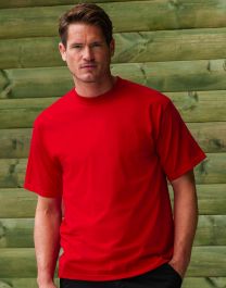 Russell Herren T-Shirt / Arbeits-T-Shirt | 100 % Baumwolle | 180 Gsm | Verschiedene Größen (L Rot)